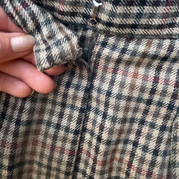 Vtg 90s Plaid Wool Pocket Equestrian English Office Preppy Skirt 10 Heritage - Picture 6 of 6
